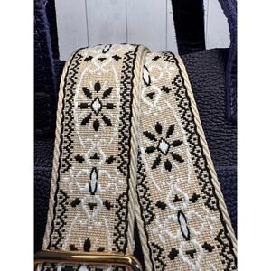 Crossbody Purse BOHO Strap Tan Black White Bag Strap Guitar Bag Strap NEW